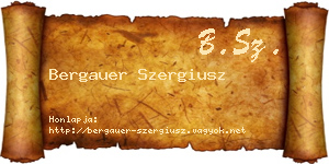 Bergauer Szergiusz névjegykártya